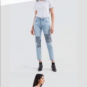Levi’s 501 high rise, button fly, skinny leg jeans